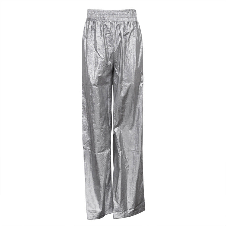 Elastic Waist Straight Slimming Wide Leg Party Pants