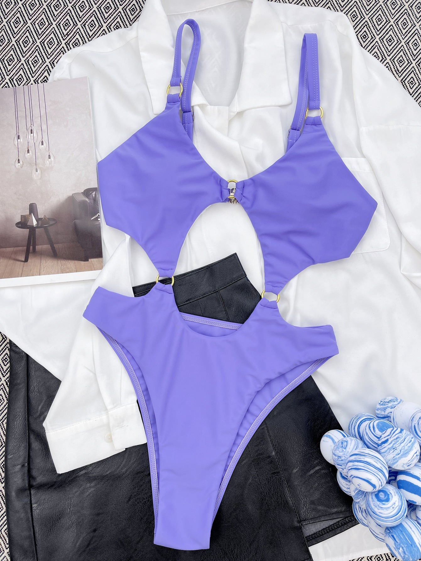 One Piece Purple Swimsuit