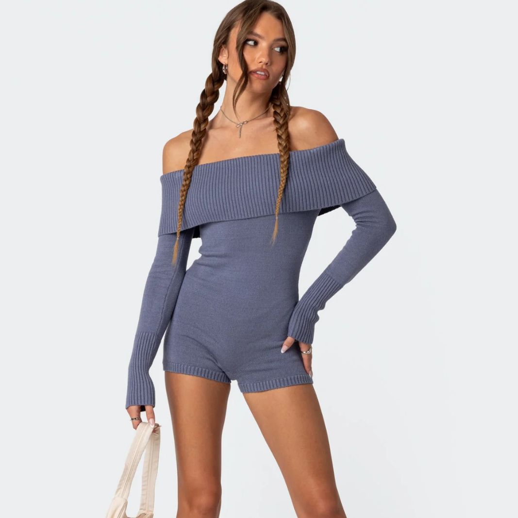 Slimming Long Sleeves Off-the-shoulder Jumpsuit