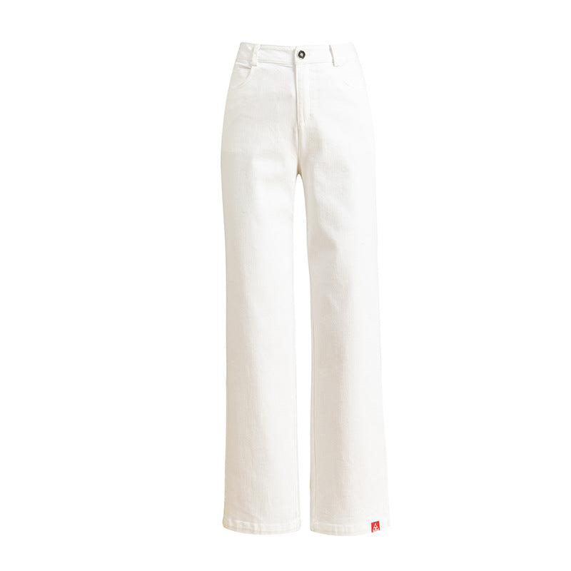 High Waist Loose White Wide Leg Jeans
