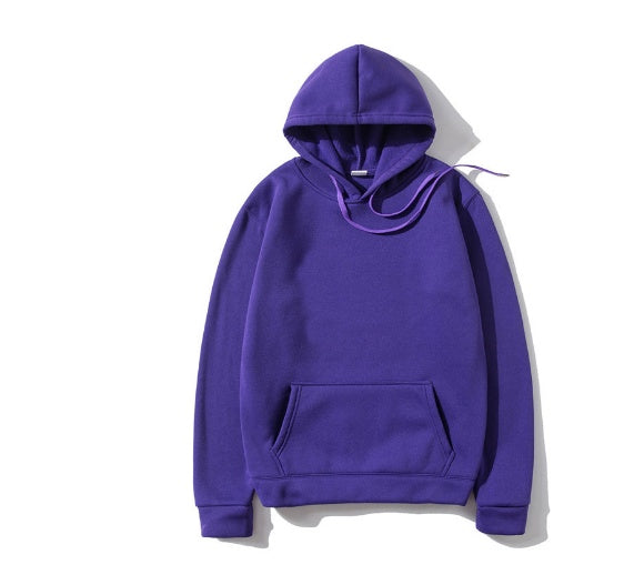 Cotton Fleece Solid Color Hoodie