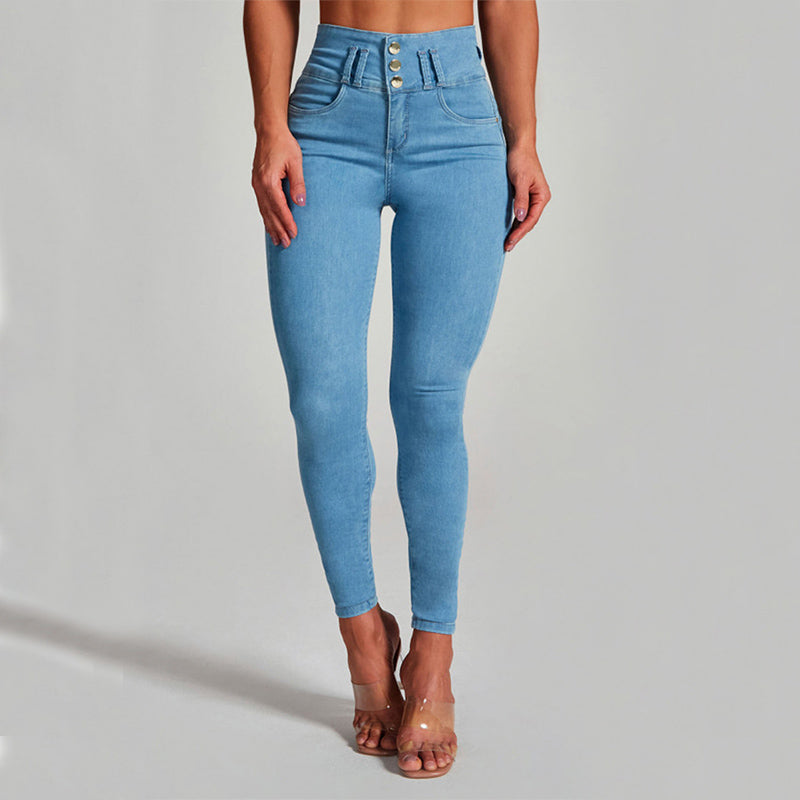 High Waist Jeans Skinny Trousers Tight Stretch Shaping