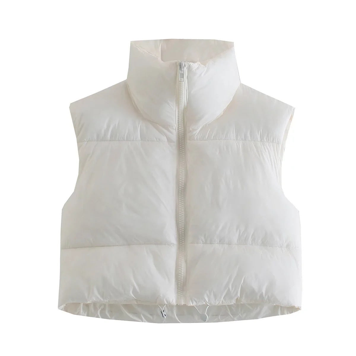 Short Zip Puffer Vest Sleeveless