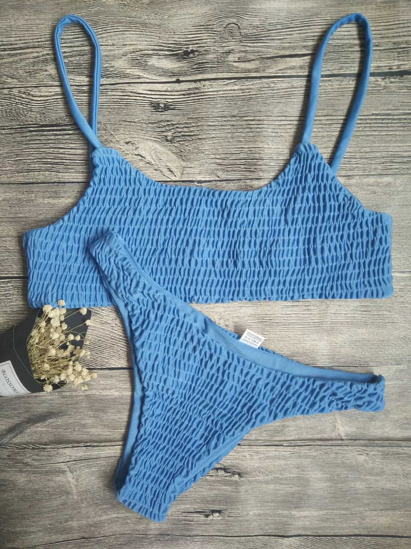 Pleated Triangle Swimsuit Bikini