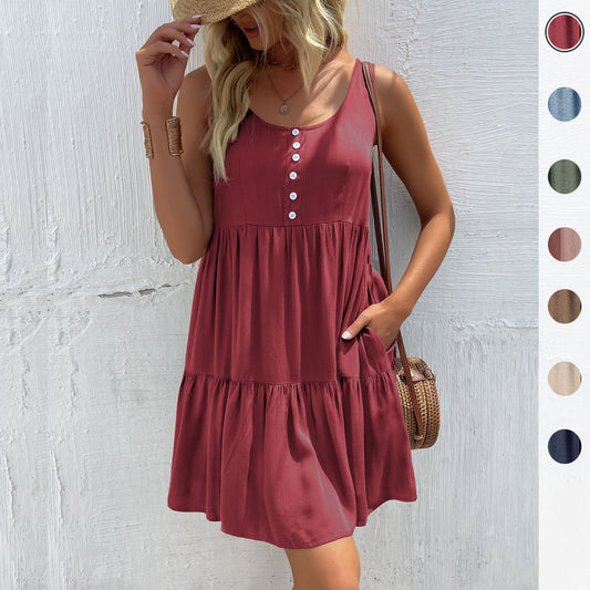 Sleeveless Camisole Stitching Summer Dress