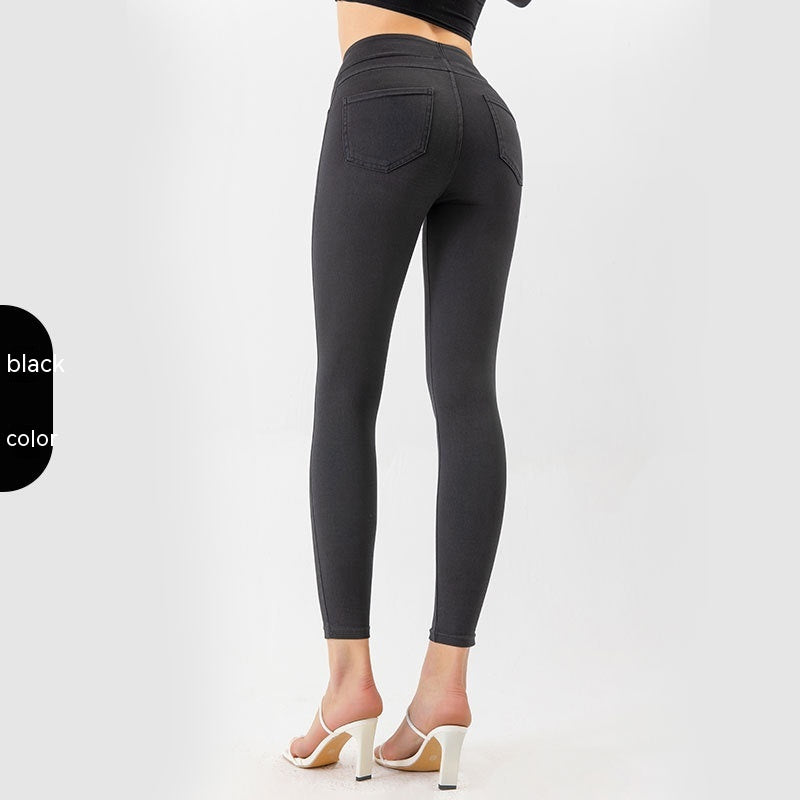 High Waist Denim Style Jean Leggings