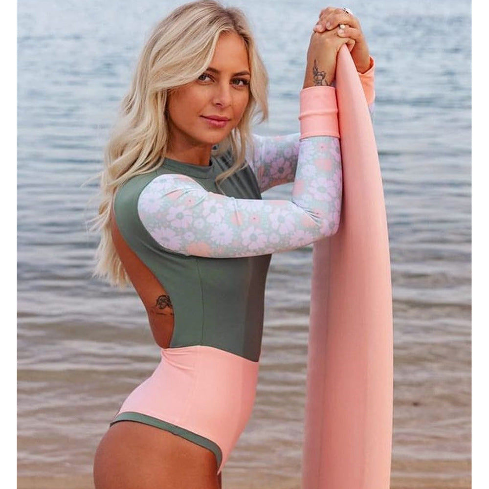 Long Sleeve Surf Wear One Piece Swimsuit