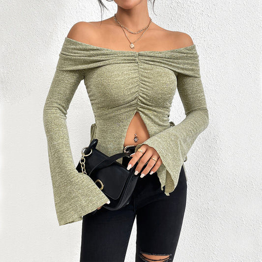 Knitted Off Shoulder Tops