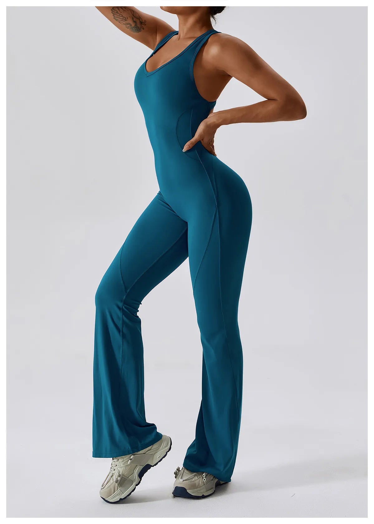 Sexy Back V Jumpsuit Gym Set