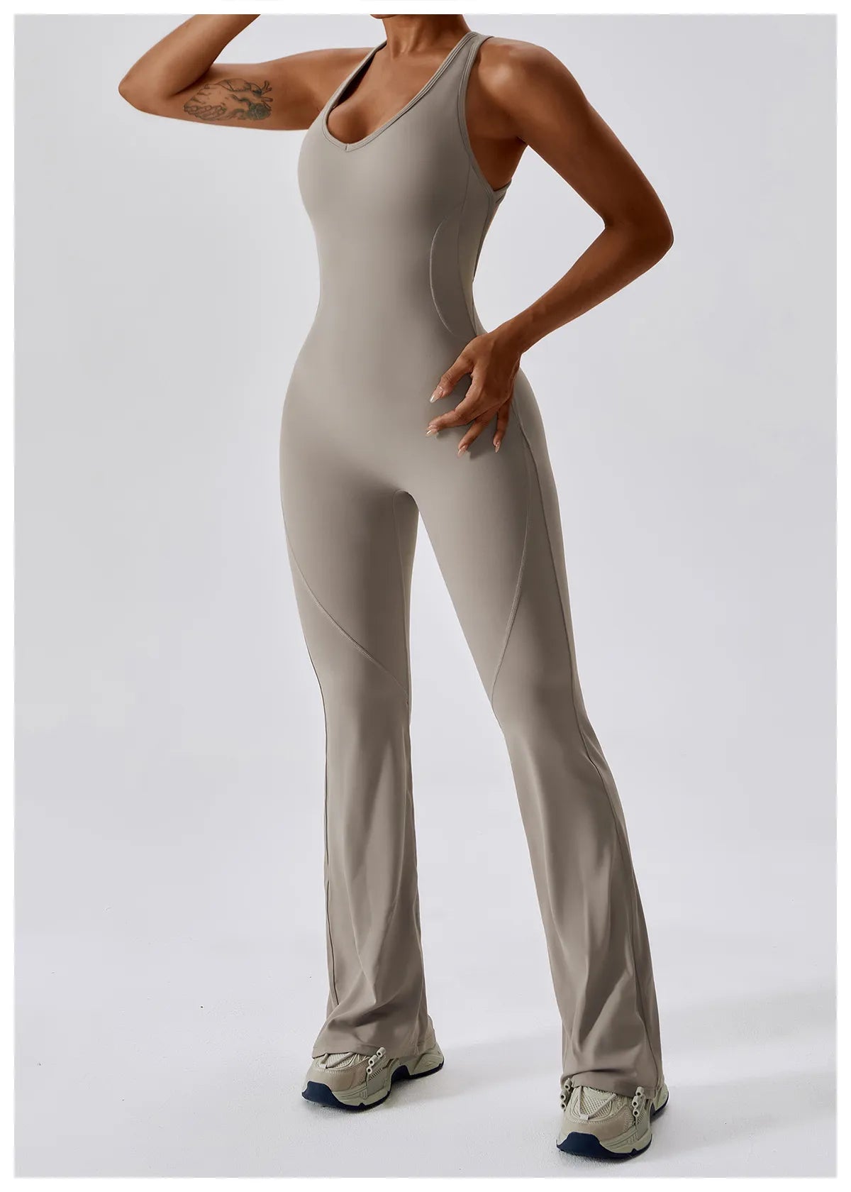 Sexy Back V Jumpsuit Gym Set