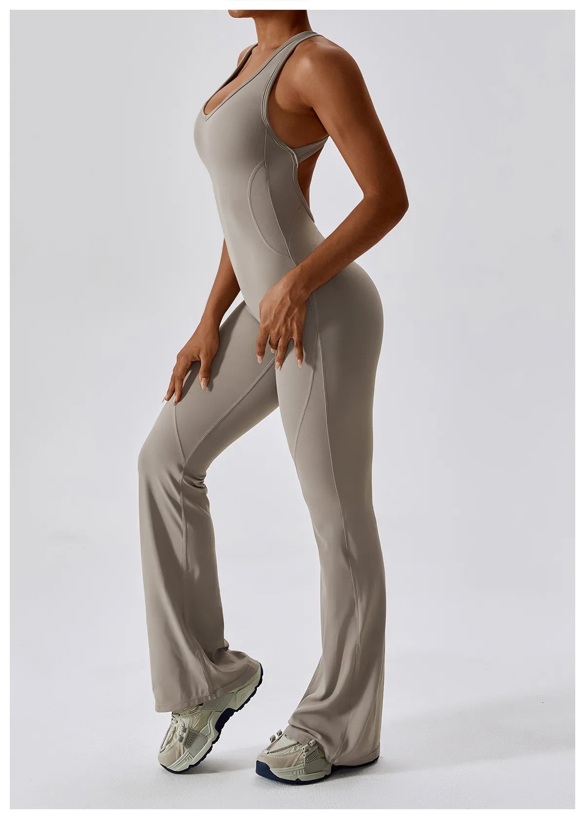 Sexy Back V Jumpsuit Gym Set