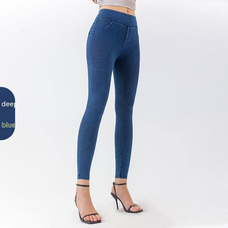 High Waist Denim Style Jean Leggings