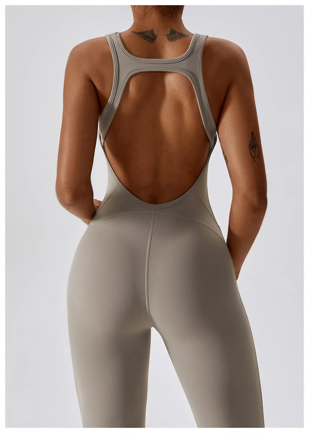 Sexy Back V Jumpsuit Gym Set