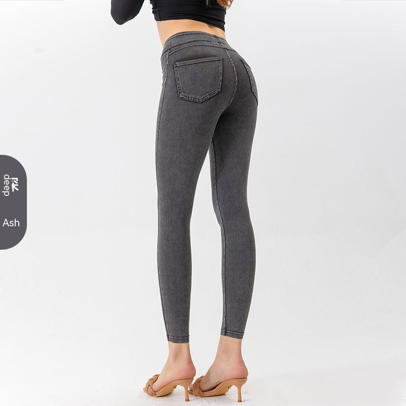 High Waist Denim Style Jean Leggings