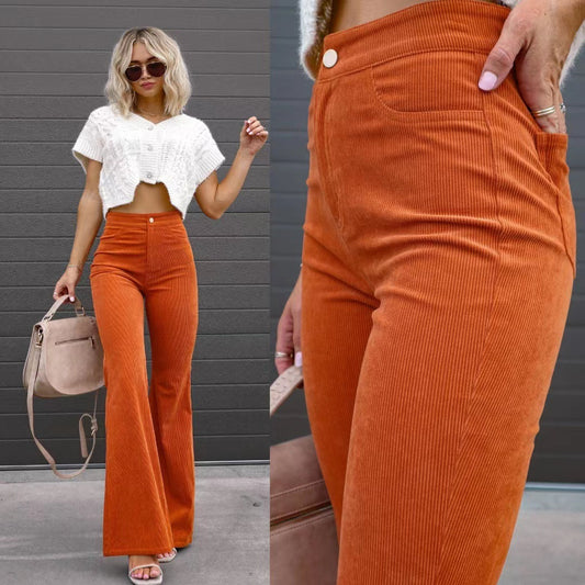 Mid-waist Slim-fit Micro Flared Pants