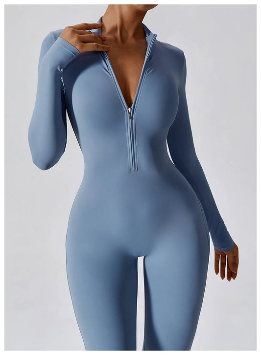 Nude-Feel Long Sleeve Shapewear Gym Bodysuit