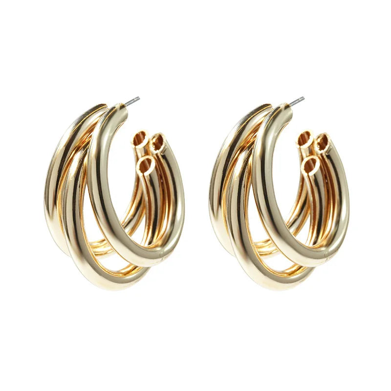 Elegant Hoop Earring Vintage Geometric Statement Earrings