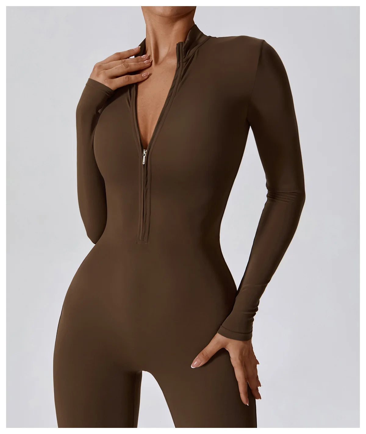 Nude-Feel Long Sleeve Shapewear Gym Bodysuit