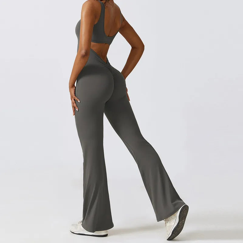 Sexy Back V Jumpsuit Gym Set