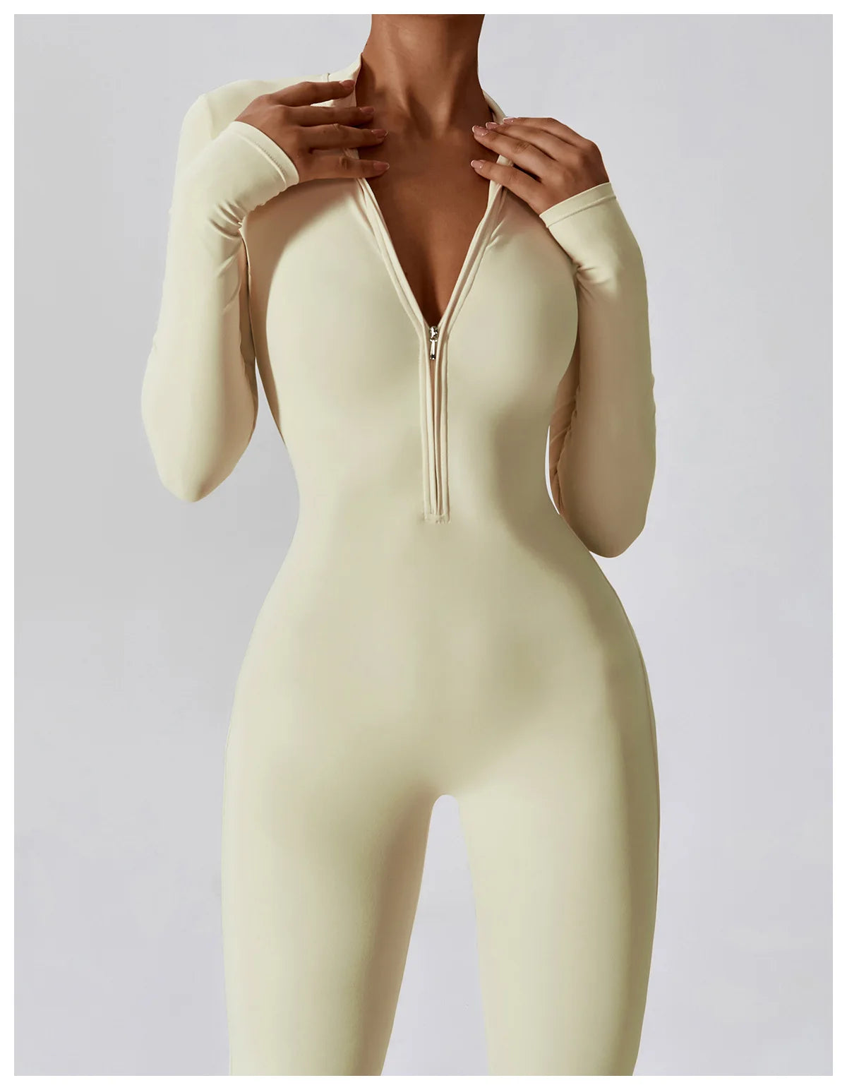 Nude-Feel Long Sleeve Shapewear Gym Bodysuit