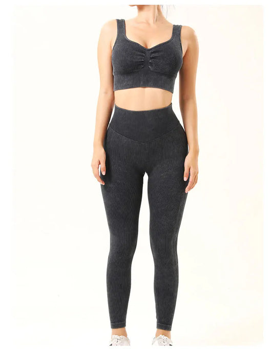 Sportswear Two Piece Yoga Set Gym Clothing High Waist