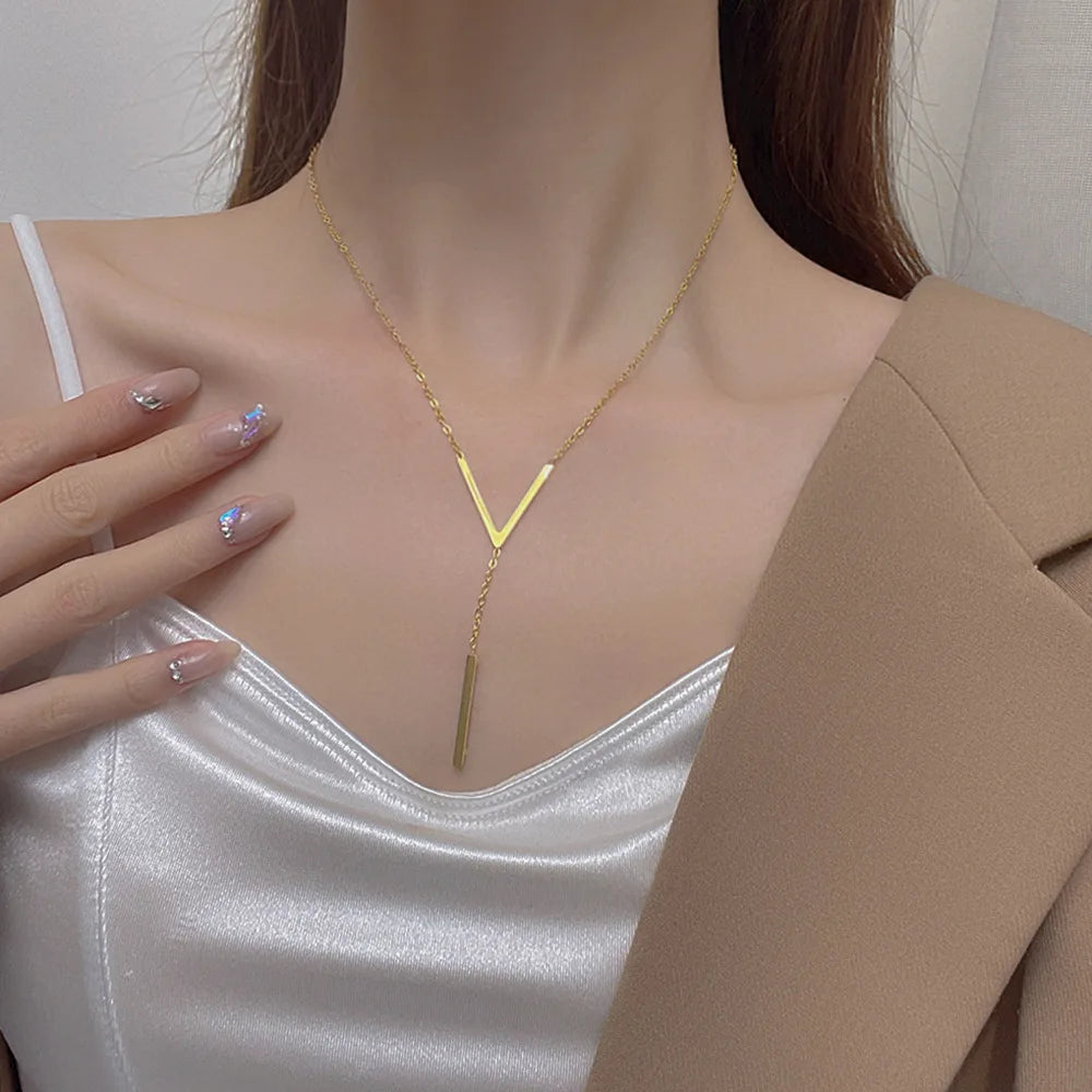 V-shaped Long Sexy Clavicle Necklace