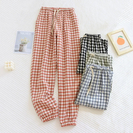 Plaid Cotton Home Pants