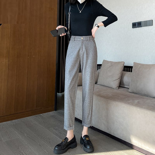 Winter Autumn Woolen Soft Trousers