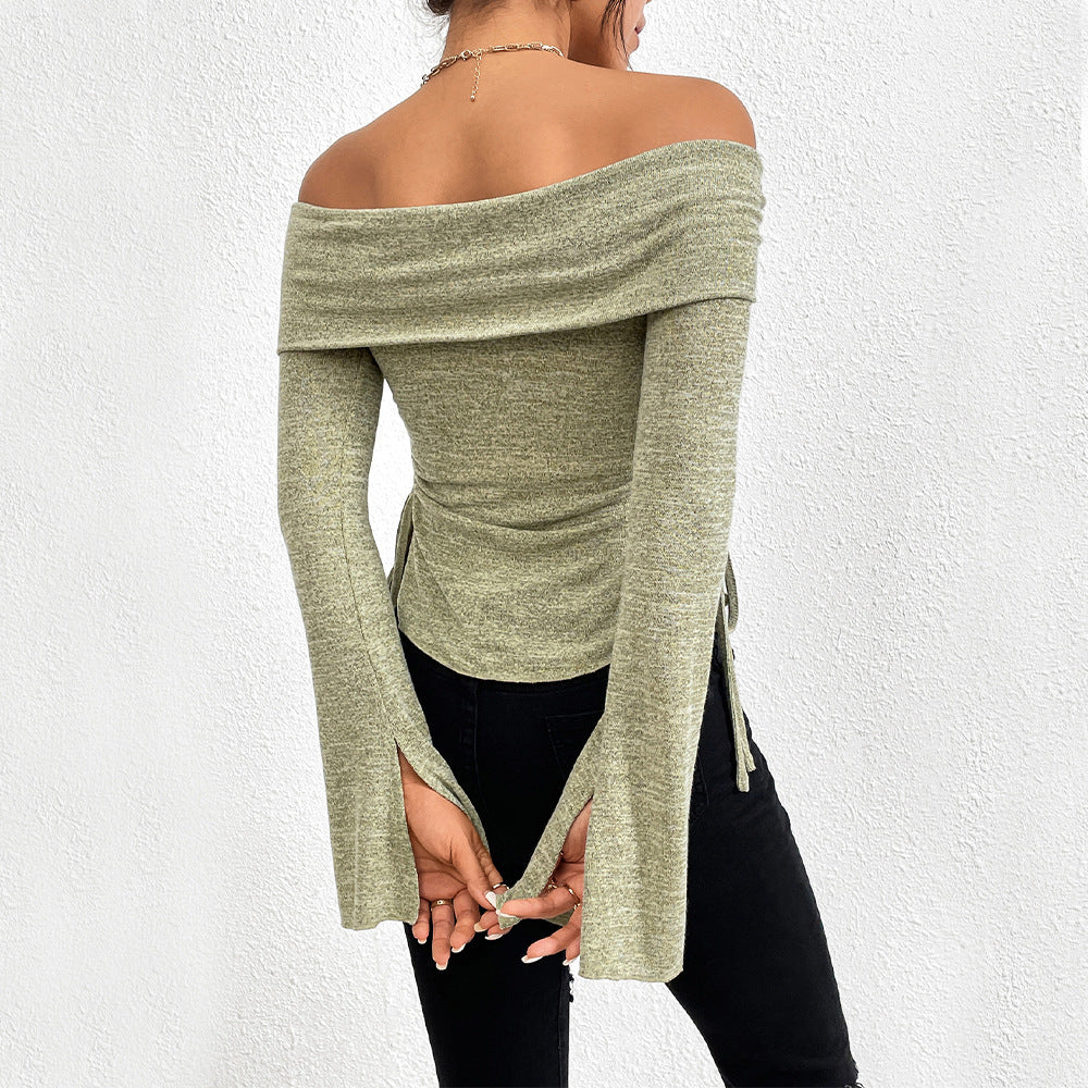 Knitted Off Shoulder Tops