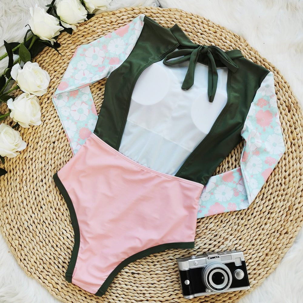 Long Sleeve Surf Wear One Piece Swimsuit